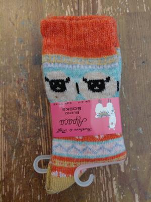 Ladies Alpaca Blend Feathers & Fluff Socks - Orange Top photo