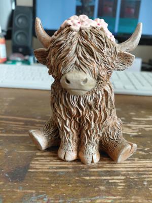 Highland Cow with Flowers in her Hair photo