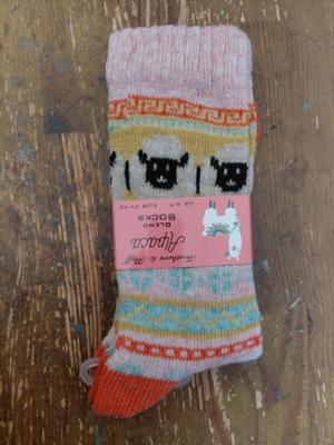 Ladies Alpaca Blend Feathers & Fluff Socks - Pink Top photo